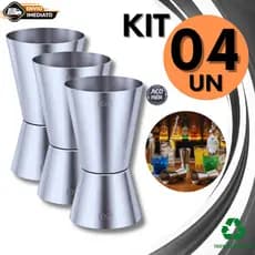 Dosador Duplo Aço Inox Para Drinks Barmen Restaurante Buffet Uso Profissional Utilidades