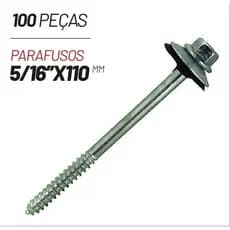 Parafuso Telha Completo 5/16 X 110mm Vedação Brasilit 100un
