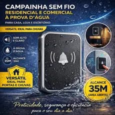 Campainha Sem Fio Residencial e Comercial à Prova d’Água para Casa Loja e Escritório