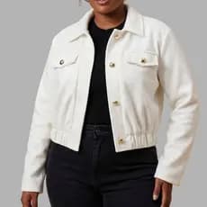Casaco lã batida grossa plus size cintura franzida inverno outono