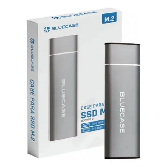Case Para Ssd Bluecase M.2 Ngff Sata Cinza Usb-c 5gb/s