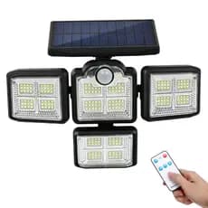 Luminária Solar 10W LED, Sensor de Movimento e Luz Fria Ajustável para Exteriores