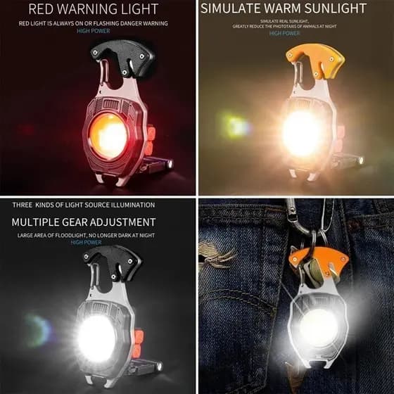 Portable Rechargeable Mini LED Flashlight Multifunctional Wrench Adjustable Lighting Tool