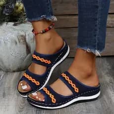 2026novos Sapatos Femininos Respiráveis Chinelos De Salto Baixo Grande Casual Leve Respirável