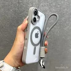 Nova Capa De Telefone Com Cordão Transversal Transparente Magnético Para iPhone 13/14/15/16/17 Pro Max