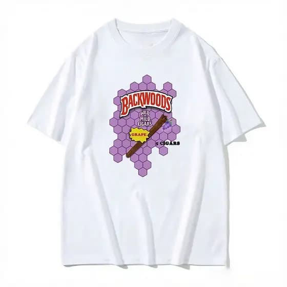 Backwood Uva Camiseta Verão Moda T Camisas De Algodão Puro O-Pescoço Plus Size 3XL Topo Manga Curta Streetwear Tshirt
