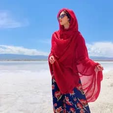 Lenço de algodão e linho vermelho brilhante para fotografia, xale de proteção solar para o deserto, viagens à praia, len