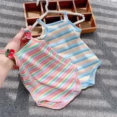 Bebê bebê estilingue macacão verão estilo fino bebê menina colete macacão ins estilo influenciador macacão triângulo