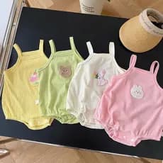 Bebê bebê estilingue macacão verão bebê menina dos desenhos animados triângulo macacão fino recém-nascido macacão cinta