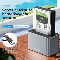 Base de disco rígido Universal SAS/SATA 2.5/3.5 polegadas 20 TB computador Desktop tipo-c caixa de disco rígido 3.0