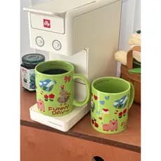 Muni Graffiti urso caneca ins estilo copo de cerâmica escritório doméstico beber copo casal café da manhã copo leite