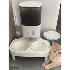 Muni Cat Dog Pet Bowl Tigela de cerâmica Adaptar-se ao alimentador automático Real Alimentação inteligente Tigela plana
