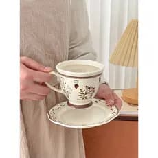 Moni retro Mori estilo xícara de café pires conjunto luz europeia luxo retro café latte latte chá da tarde utensílios de