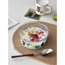 Criativo bonito tigela de vidro alto borosilicato resistente ao calor tigela de salada tigela de iogurte tigela de sopa