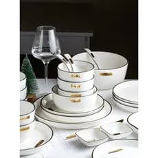 Conjunto de pratos de cerâmica para 2 pessoas, utensílios de mesa domésticos, influenciador, estilo nórdico, talheres eu