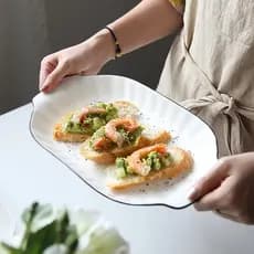 Prato de peixe doméstico novo estilo criativo estilo nórdico cerâmica influenciador utensílios de mesa grande prato long