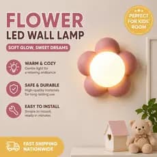 Arandela de parede LED Flor Fofa Divertida Quarto Crianças Quarto Bebê Luminária de parede Estilosa