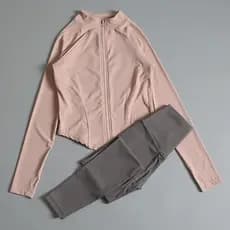 Gola com zíper jaqueta esportiva feminina de secagem rápida mais magro olhar magro Pilates Yoga Wear terno superior Fitn