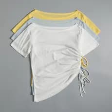 Esportes de alto valor de manga curta feminino verão estilo fino Pilates Yoga roupas topo profissional manhã correndo Fi