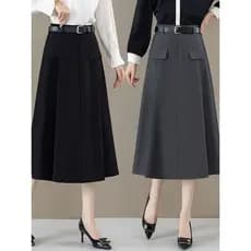 2026 primavera novo estilo terno saia saia feminina primavera verão comprimento médio cintura alta saia plissada Drape t