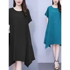 Verão gordura mm100kg vestido Plus Size feminino 2026 novo estilo mãe de meia-idade reduzindo a idade Irregular sobre o