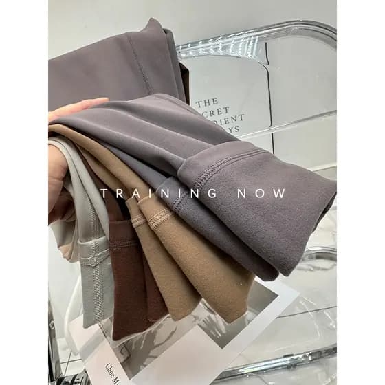 LULU Mesmo Estilo Calças de Yoga Escovadas Mulheres Outono Inverno Novo Estilo Cintura Alta Hip-Lifting Calças Esportiva