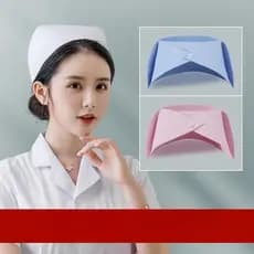 Chapéu de enfermeira feminino branco engrossado smoking Hospital rosa azul barra guarda treinador escolar fino chapéu de