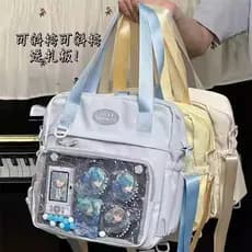 Japonês portátil Tote dor saco feminino grande capacidade estudante festa mochila Cross-corpo dupla utilização saco boni