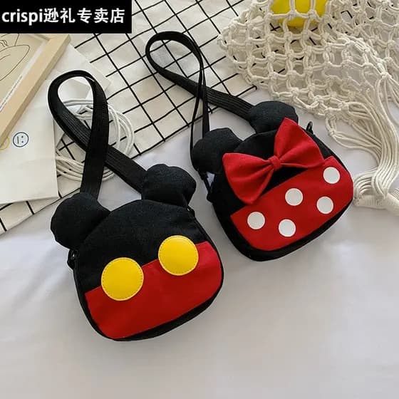 Novo bonito dos desenhos animados contraste cor Mickey Mouse saco das crianças 2020 coreano menina saco do mensageiro lo