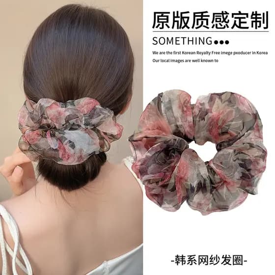 Super fada grande gaze Scrunchy laço de cabelo feminino 2026 novo estilo high-End sentimento laço de cabelo temperamento