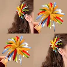 Atmosfera sentir colorido luminoso fogos de artifício torção barra grampo de cabelo feminino novo estilo feriado ano nov