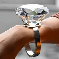 Proposta anel adereços engraçado simulação de vidro cristal grande anel de diamante pombo ovo casal namorada presente