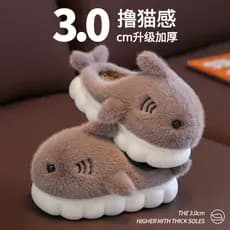 Outono inverno crianças chinelos de algodão meninos meninas manter quente pelúcia pai-filho grosso sapatos de pelúcia ca