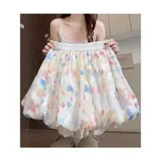 Chiffon Floral fofo Bud Shorts feminino verão Plus Size gordura mm pequena cintura alta solta Casual perna larga Culotte