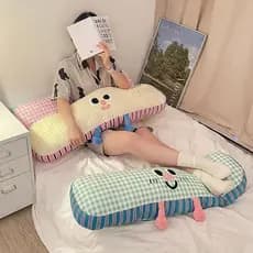 Travesseiro xadrez tira longa quarto cama lado dormir travesseiro meninas dormitório dormir criativo travesseiro almofad