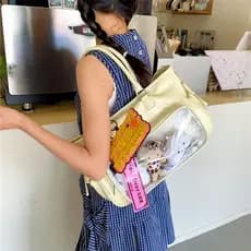 Japonês transparente barra exposição em quadrinhos dor saco diário do bebê bolsa de ombro feminino estudante classe Comm