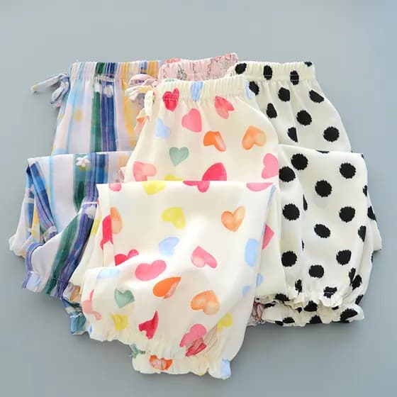 Meninas calças Mosquito verão crianças estilo ocidental bebê menina estilo fino respirável calças de algodão Artificial