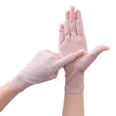 Luvas de proteção solar sem dedos femininas anti-ultravioleta verão estilo fino algodão puro condução antiderrapante veí