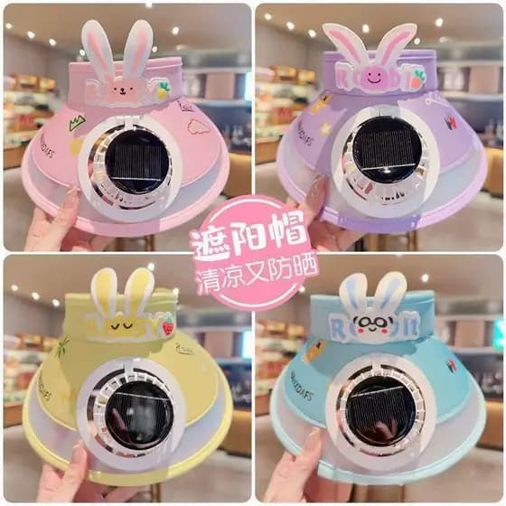 Crianças com ventilador vazio topo chapéu de sol bebê verão novo estilo crianças meninos meninas chapéu de sol chapéu de