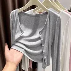 Protetor solar roupas femininas Cardigan exterior de manga comprida jaqueta fina de malha pequeno xale verão com saia es