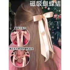 Novo estilo magnético arco cocar grampo de cabelo destacável estilo Ballet Streamer Hairpin doce volta cabeça acessórios