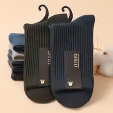 Meias de algodão puro masculinas primavera outono finas meias de tubo médio desodorante absorvente de suor algodão preto