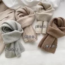 Novo estilo versão coreana All-Match cachecol de malha feminino atmosfera de inverno cor sólida simples macio quente est