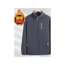 Outono inverno velo jaqueta moletom jaqueta masculina forro de lã engrossado zíper Cardigan velo topo médio @