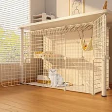 Gaiola de armazenamento dobrável para gatos, costura livre, casa interna, casa de gato, casa de gato, armário de armazen