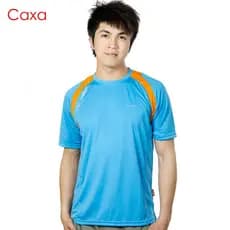 Caxa Camiseta masculina de secagem rápida ao ar livre, gola redonda, manga curta, secagem rápida, corrida, montanhismo,