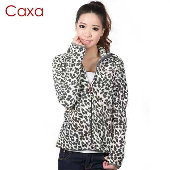 Caixa leopardo impressão inverno velo jaqueta feminina forro de lã com capuz jaqueta Cardigan fino-ajuste manter quente