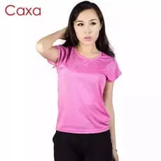 Camiseta feminina de manga curta de secagem rápida CAXA de secagem rápida de manga curta respirável montanhismo ao ar li