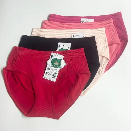 Miqifen calcinha feminina confortável respirável 5073 fibra de bambu macia sem costura levantamento de quadril cintura m