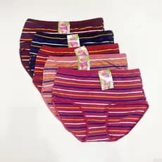 Novo estilo senhoras roupa interior de algodão cuecas clássico listrado cintura alta roupa interior estreita barriga Hip